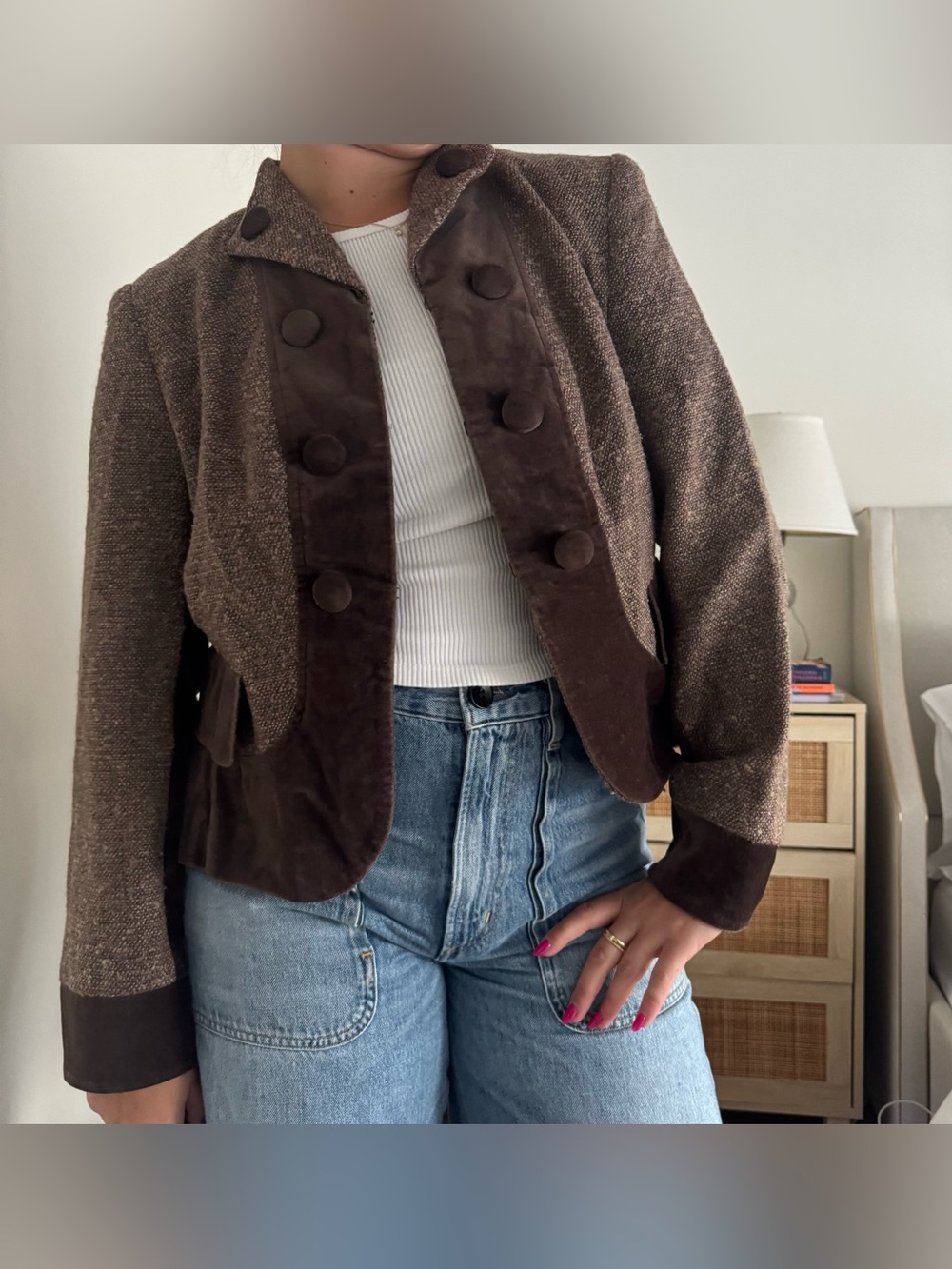 boston design studio brown tweed jacket